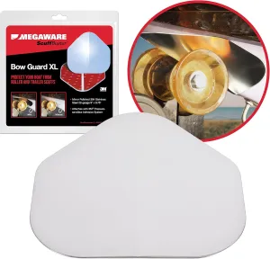 Megaware - XL ScuffBuster Bow Guard for Boats - Protects from Scuffs and Scratches - Stainless Steel Shield with 3M Adhesive - Mirror Polished Finish (9 x 8.75 in)