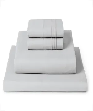 Mellanni Queen Sheets Set - 4 PC Iconic Collection Bedding - Hotel Luxury, Extra Soft, Cooling Bed Sheets - Wrinkle, Fade, Stain Resistant (Queen, Light Gray)
