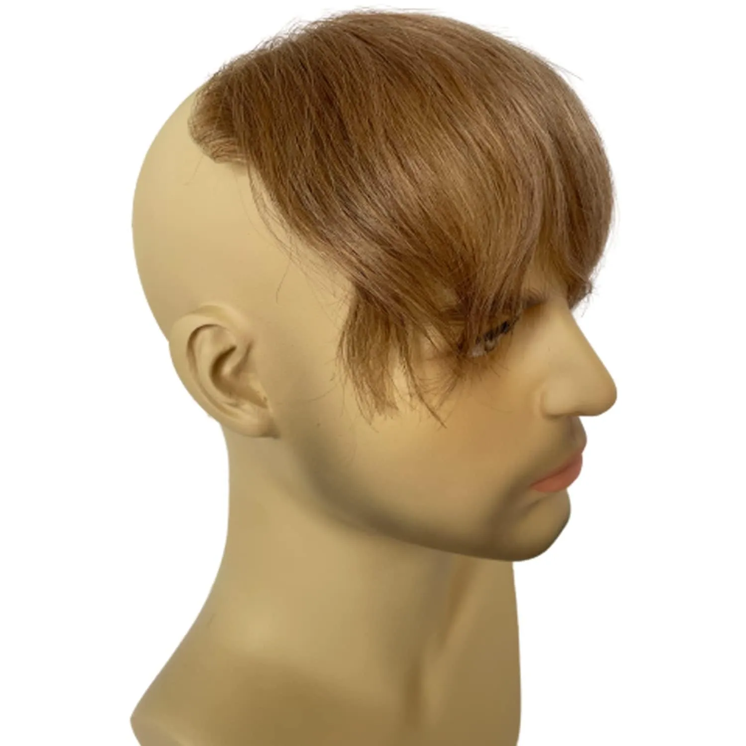 Men Forehead Hairline Toupee 100% Human Hair Skin PU Man Hairpieces Frontal Hair Topper for Receding Natural Hairline Replacement Systems #21 Ash Blonde Color 0.78x6.29INCH
