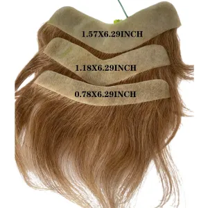 Men Forehead Hairline Toupee 100% Human Hair Skin PU Man Hairpieces Frontal Hair Topper for Receding Natural Hairline Replacement Systems #21 Ash Blonde Color 0.78x6.29INCH