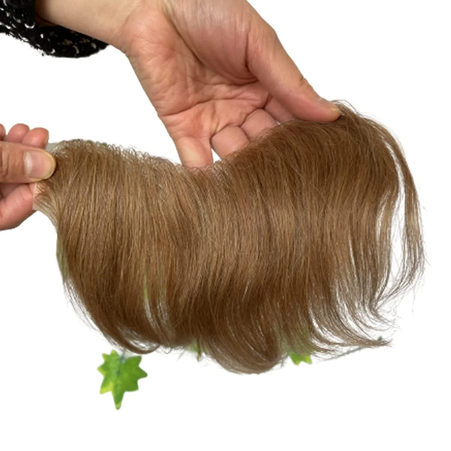 Men Forehead Hairline Toupee 100% Human Hair Skin PU Man Hairpieces Frontal Hair Topper for Receding Natural Hairline Replacement Systems #21 Ash Blonde Color 0.78x6.29INCH