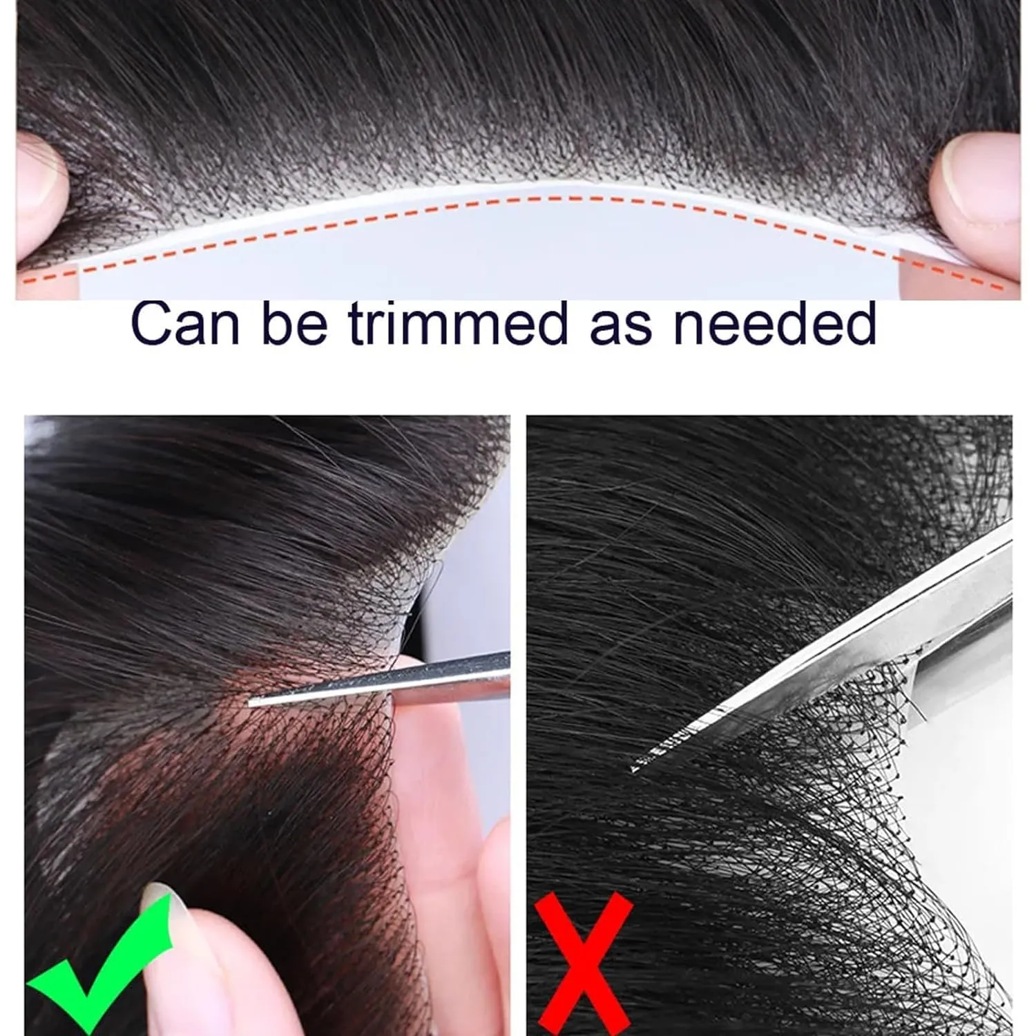 Men Forehead Hairline Toupee 100% Human Hair Skin PU Man Hairpieces Frontal Hair Topper for Receding Natural Hairline Replacement Systems (2.75x6.29 Inch, #7 Light Brown Color)