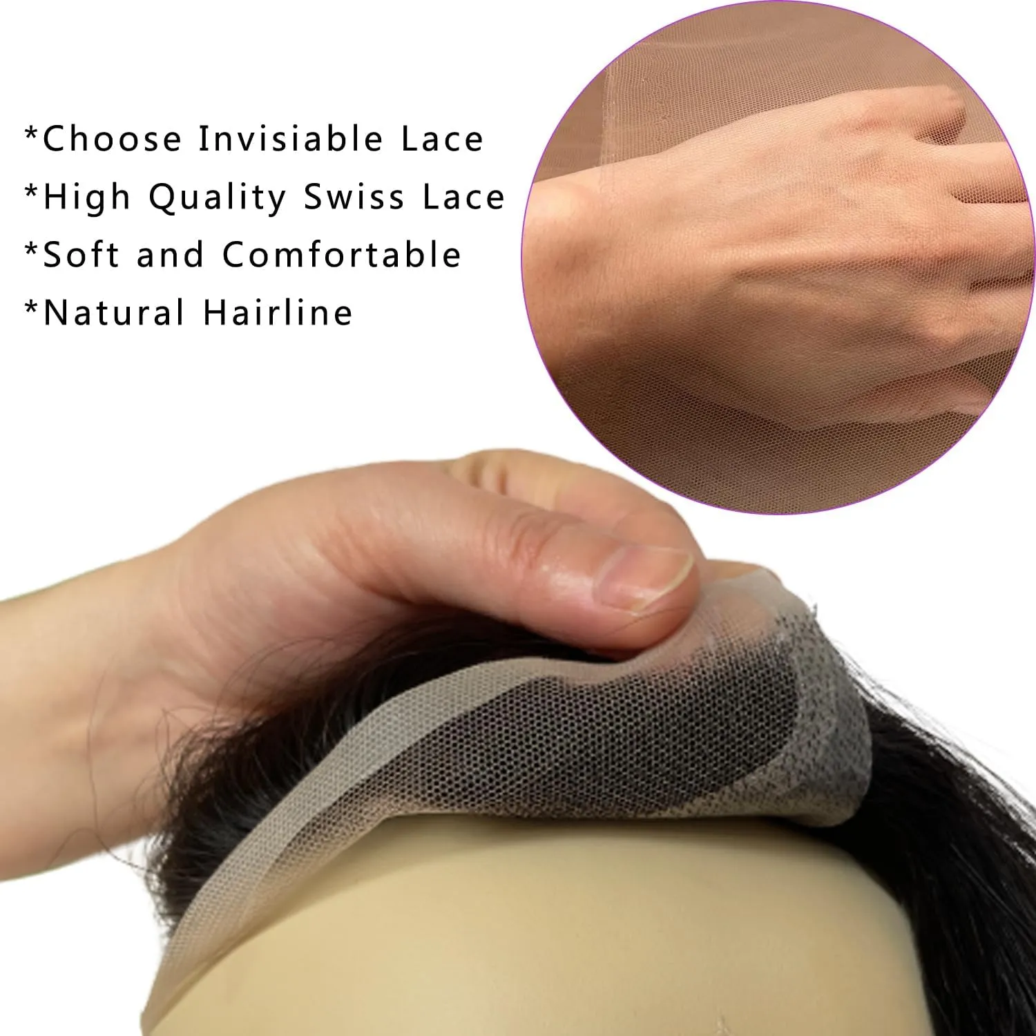 Men Forehead Hairline Toupee HD Invisible Lace Hairline Lace front Skin PU Back Man Hairpieces Frontal Hair Topper for Receding Replacement Systems (7.08x1.57INCH, #22 Light Ash Blonde color)