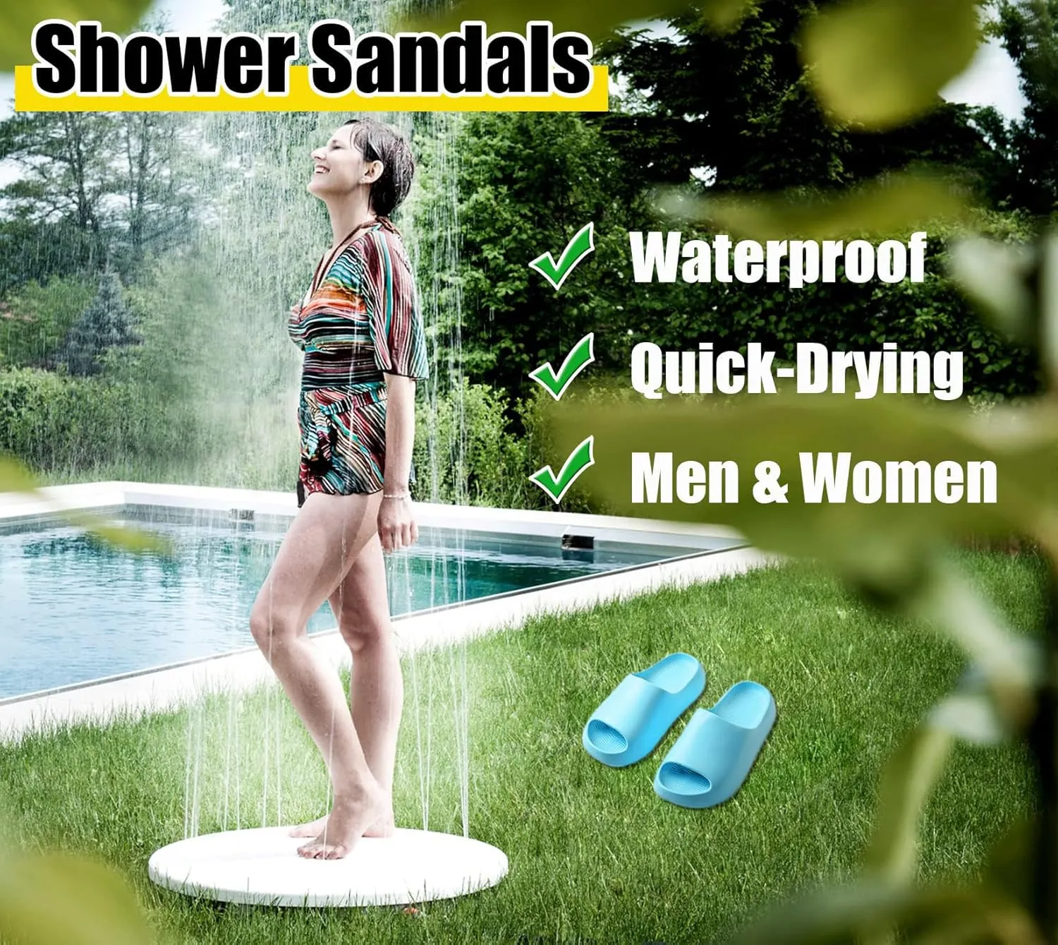 Men Women Cloud Cushion Slides EVA Pillow Slippers Cute Cartoon Print Non-Slip Shower Sandals Open Toe for Bathroom House Spa Gym Home Soft Comfy Shoes