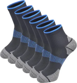 Mens and Womens Anti Odor Blister Resistant Seamless Thin Compression Quarter Crew Athletic Cycling Socks