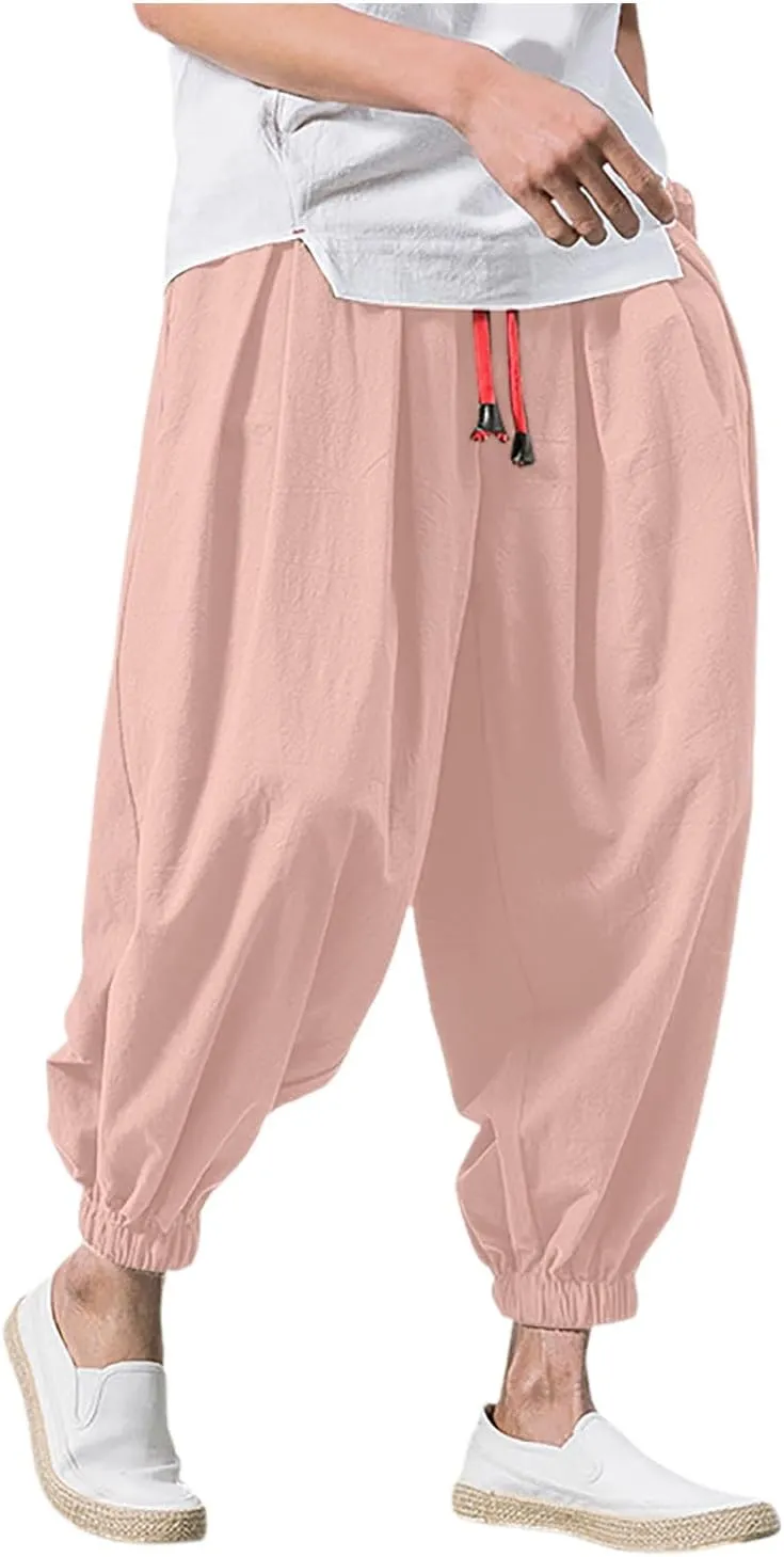 Men's Cargo Combat Work Pant Running Workout Jogger Plus Size Sweatpant Baggy Open Hem Drawstring Waist Pants
