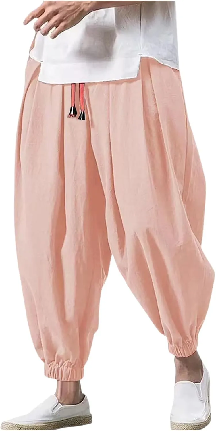 Men's Cargo Combat Work Pant Running Workout Jogger Plus Size Sweatpant Baggy Open Hem Drawstring Waist Pants
