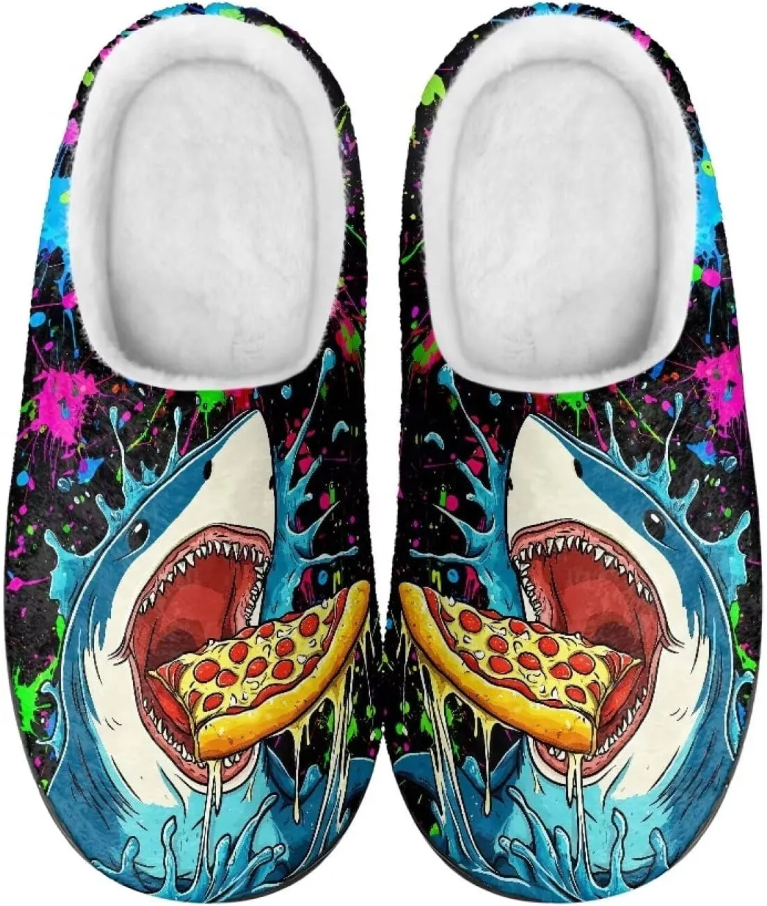 Men's Furry Warm Slipper Slip On Comfortable Slippers Lightweight Winter House Shoes Anti Slip Indoor Outdoor Closed Toe Bedroom Sandals Size 4-15