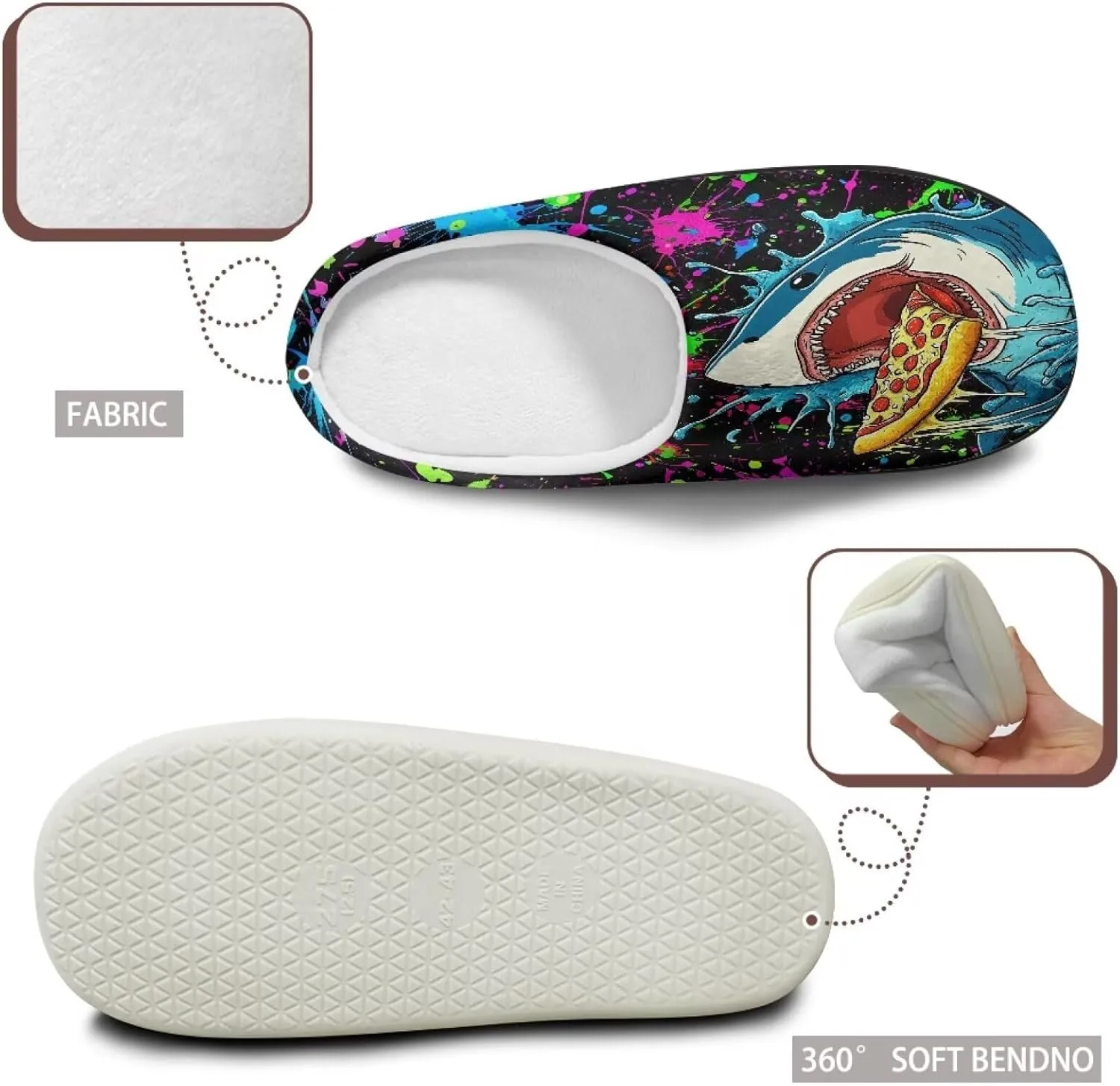 Men's Furry Warm Slipper Slip On Comfortable Slippers Lightweight Winter House Shoes Anti Slip Indoor Outdoor Closed Toe Bedroom Sandals Size 4-15
