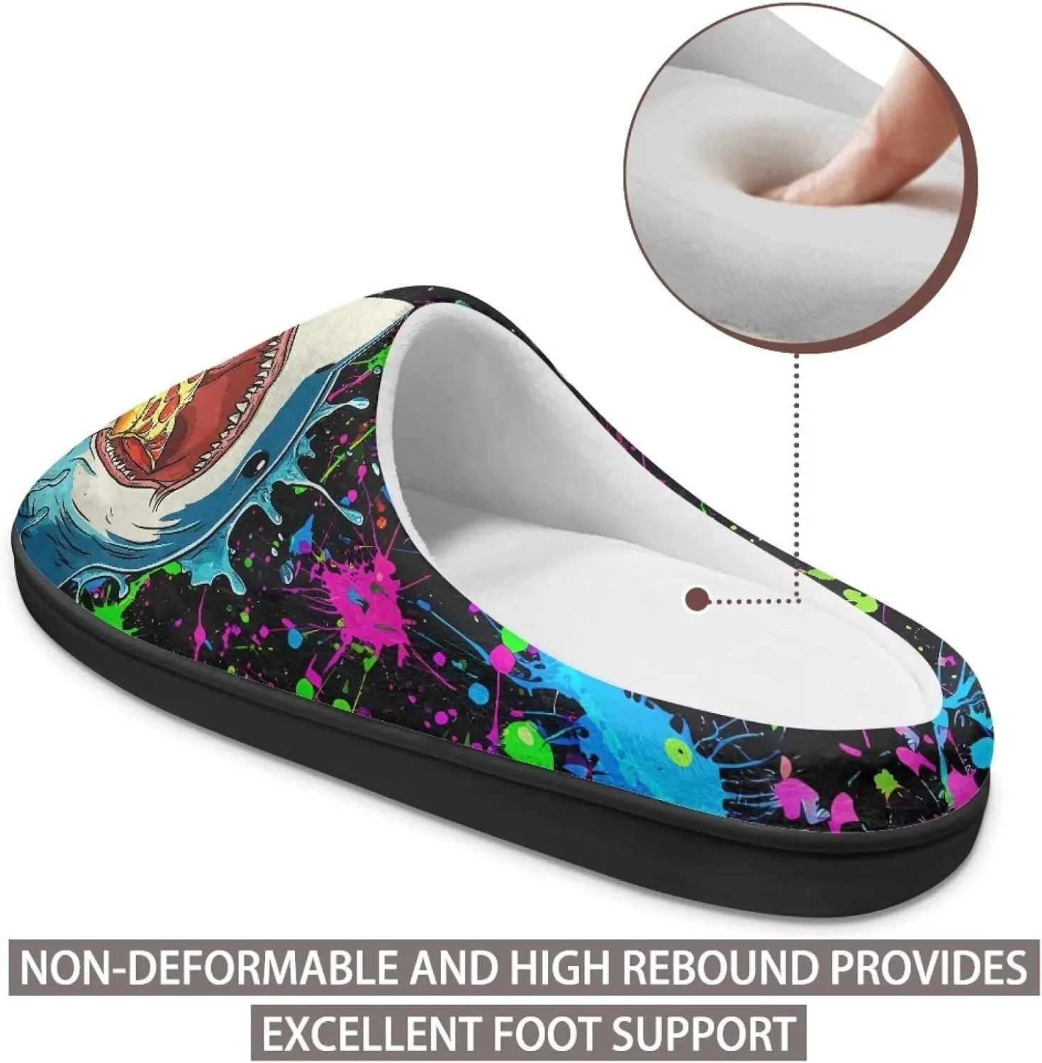 Men's Furry Warm Slipper Slip On Comfortable Slippers Lightweight Winter House Shoes Anti Slip Indoor Outdoor Closed Toe Bedroom Sandals Size 4-15