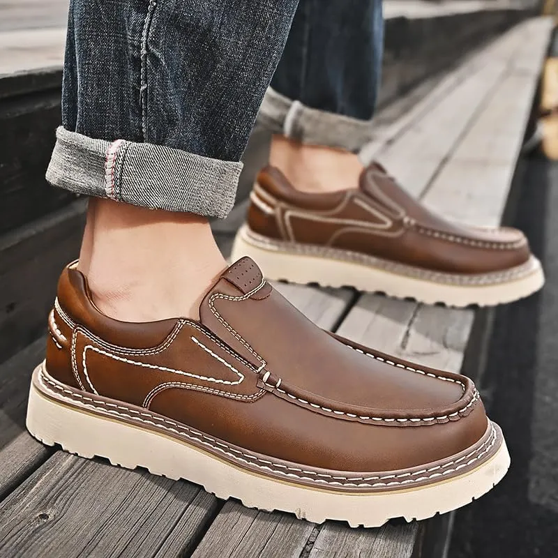 Mens Leather Shoes Dress Men's Oxfords for Men Loafers Chelsea Boots Casual Oxford Formal Man Shoe Boat Work Black Brown Size