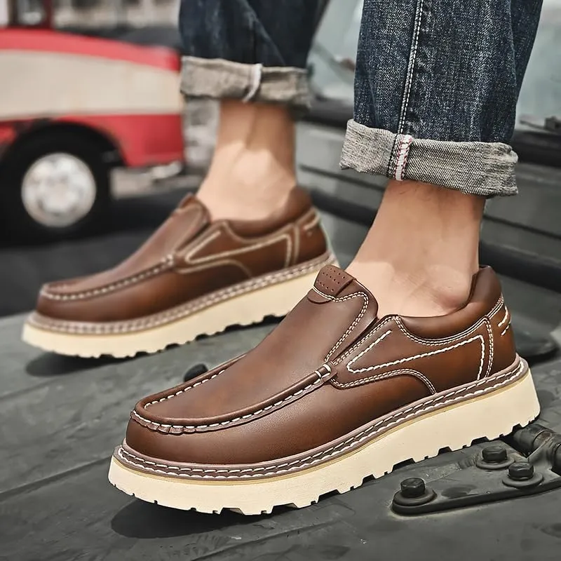 Mens Leather Shoes Dress Men's Oxfords for Men Loafers Chelsea Boots Casual Oxford Formal Man Shoe Boat Work Black Brown Size