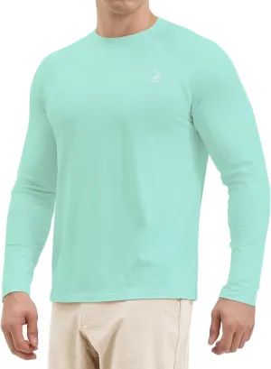 Mens UV Sun Protection Long Sleeve Shirts Rash Guard for Outdoor Fishing Hiking Swimming UPF 50 