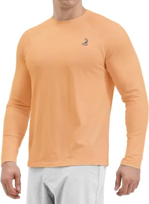 Mens UV Sun Protection Long Sleeve Shirts Rash Guard for Outdoor Fishing Hiking Swimming UPF 50 