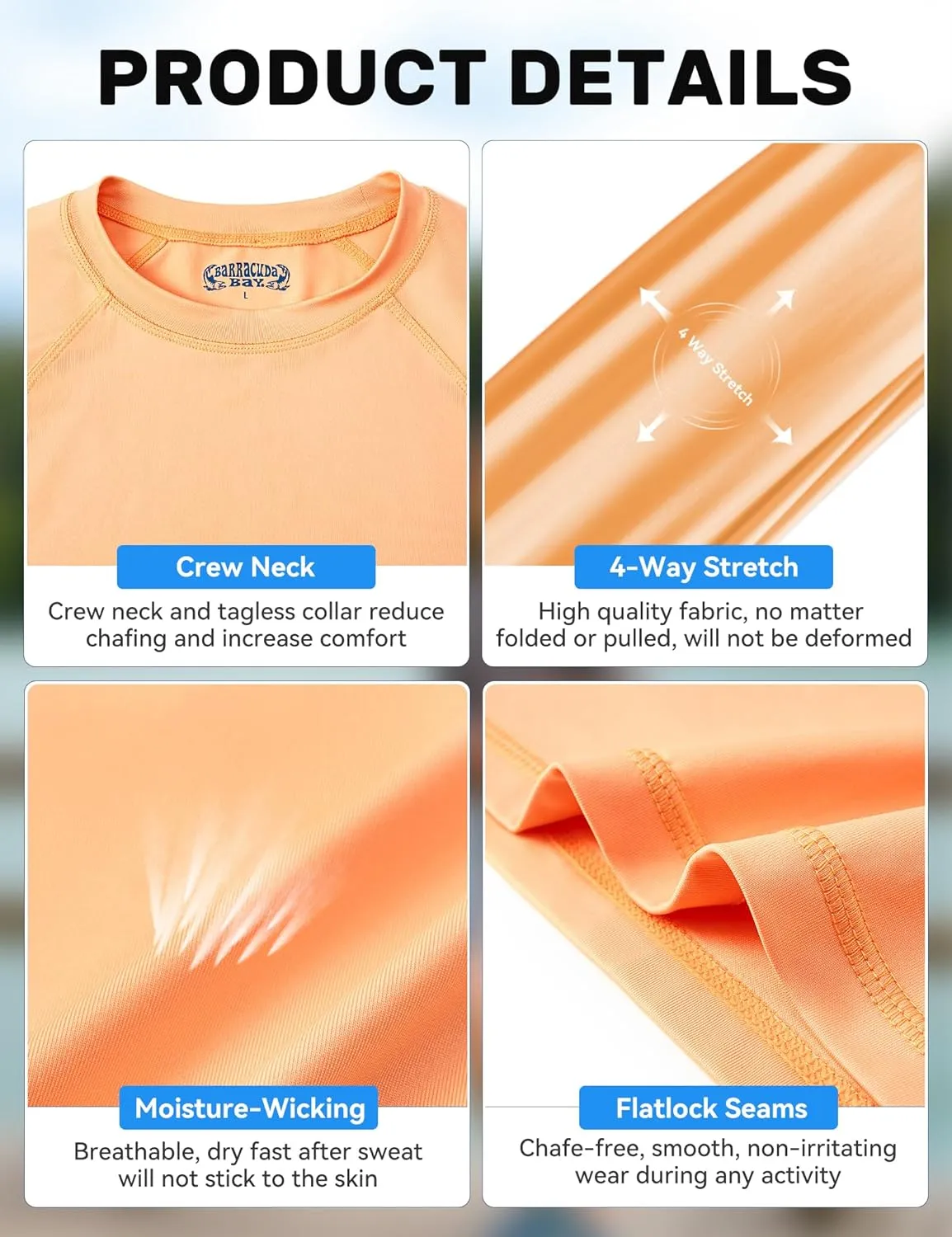 Mens UV Sun Protection Long Sleeve Shirts Rash Guard for Outdoor Fishing Hiking Swimming UPF 50 