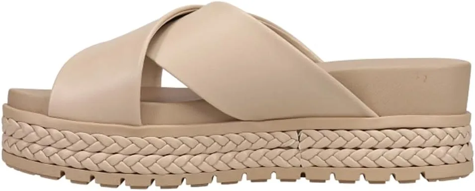 MIA Womens Kornelia Platform Slide Casual Sandals Casual Low Heel 1-2" - Beige
