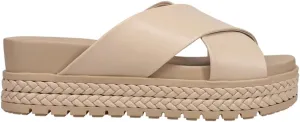 MIA Womens Kornelia Platform Slide Casual Sandals Casual Low Heel 1-2" - Beige