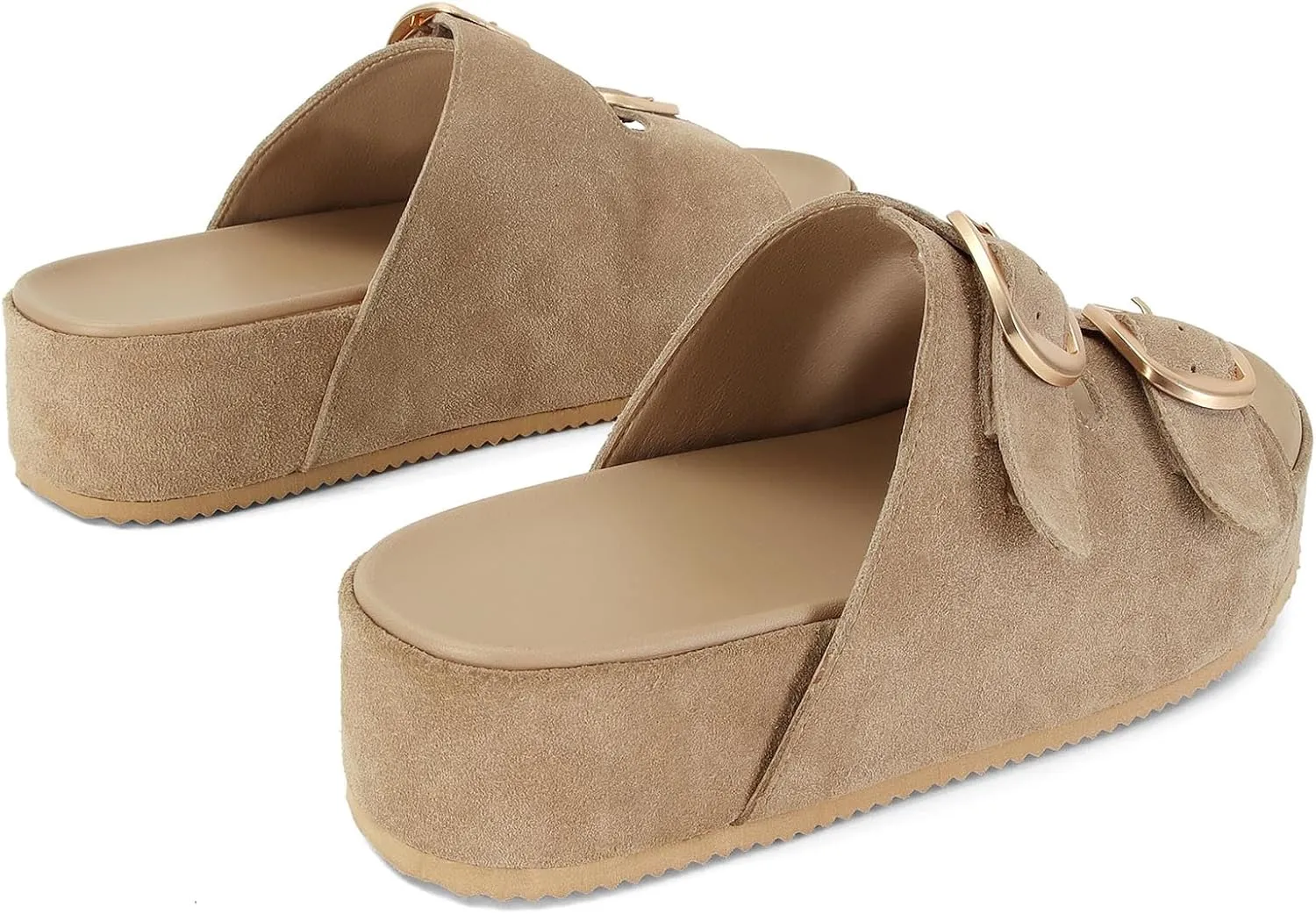 MICIFA Platform Sandals for Women Espadrille Wedges Summer Beach Sandals Comfortable Cute Woven Straw Crochet Sandals Shoes Casual Adjustable Double Buckle Strap Sandals