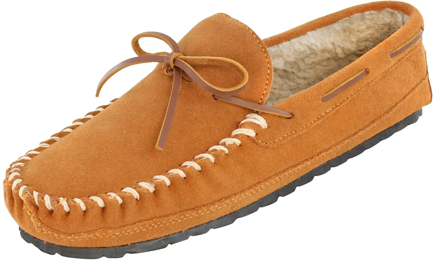 Minnetonka Men's Casey Slipper Cinnamon Suede 8 EE US