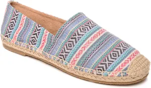 Minnetonka Women’s Pam Espadrille - Handcrafted with Microsuede Fabric Lining, MinnFLEX Rubber Outsole, Elastic Gore, Patterned Fabric Upper, and Cushion Insole