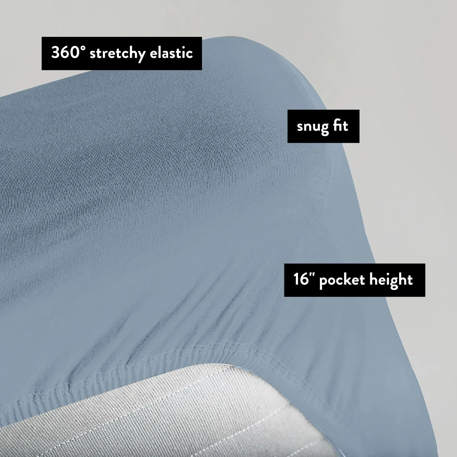 Miracle Made Luxe Cooling Bed Sheets – Slate Blue Sheets – 4-Piece Silver Infused Set – 300 Thread Count – Thermoregulating Clean & Cool Fabric