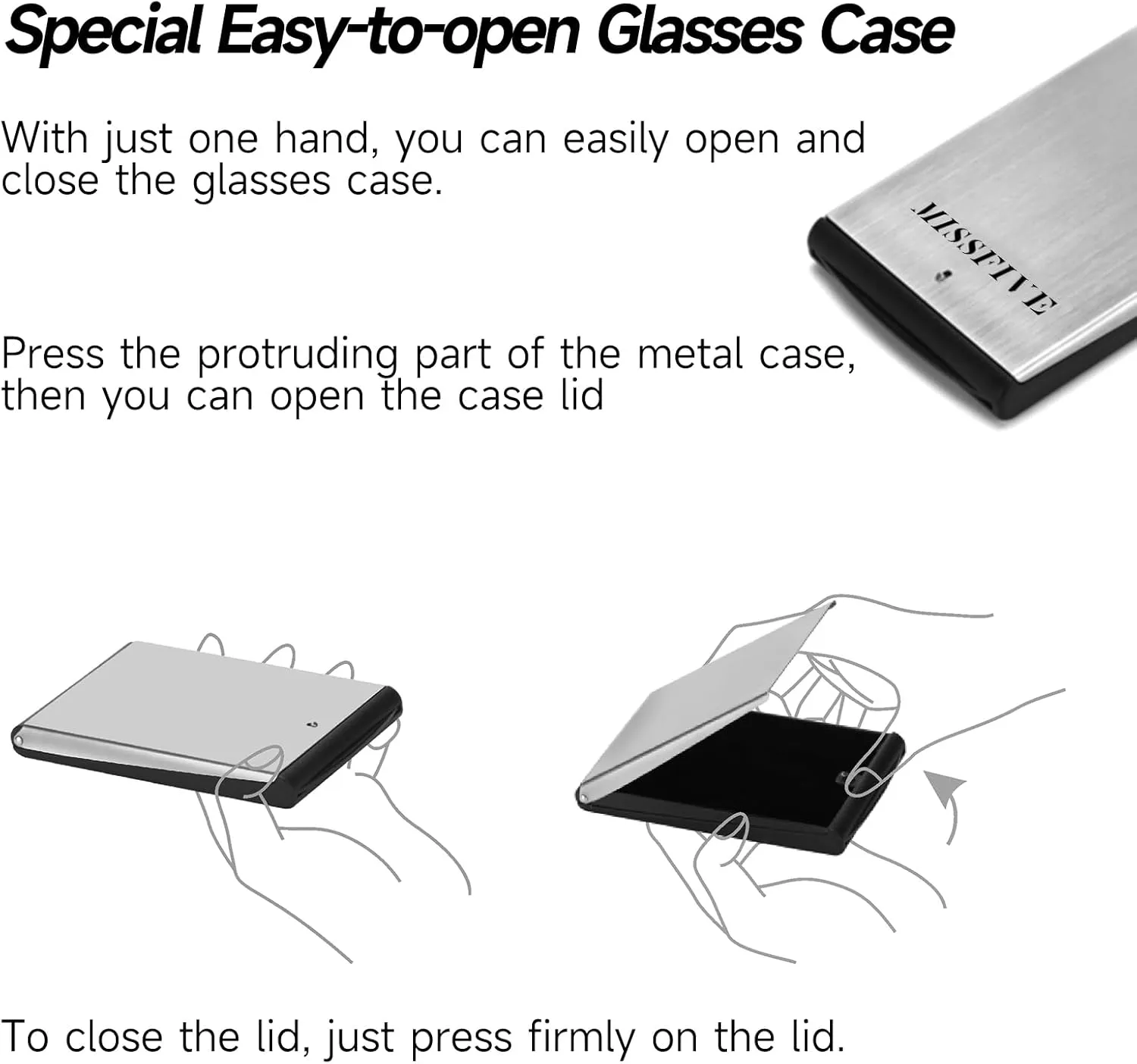 Missfive Premium Folding Reading Glasses,Ultra thin Lightweight Foldable Portable readers for Men Women,Travel Pocket Metal Case Purple 1.0x