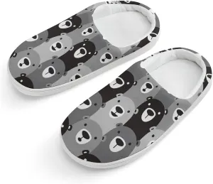 Monochrome Bear Polar Bear Boys And Girls Home Printed Cotton Slippers Non-slip Soft And Warm 30-31