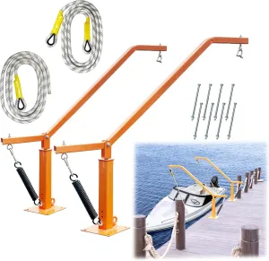 Mooring Arms Heavy Duty Boat Dock Mooring Whips, Adjustable Pair of Mooring Whip Watercraft Docking System with Lines Hardware and 8Pcs Deck Screws, Compatible with Most Boats Up to 4000 lbs