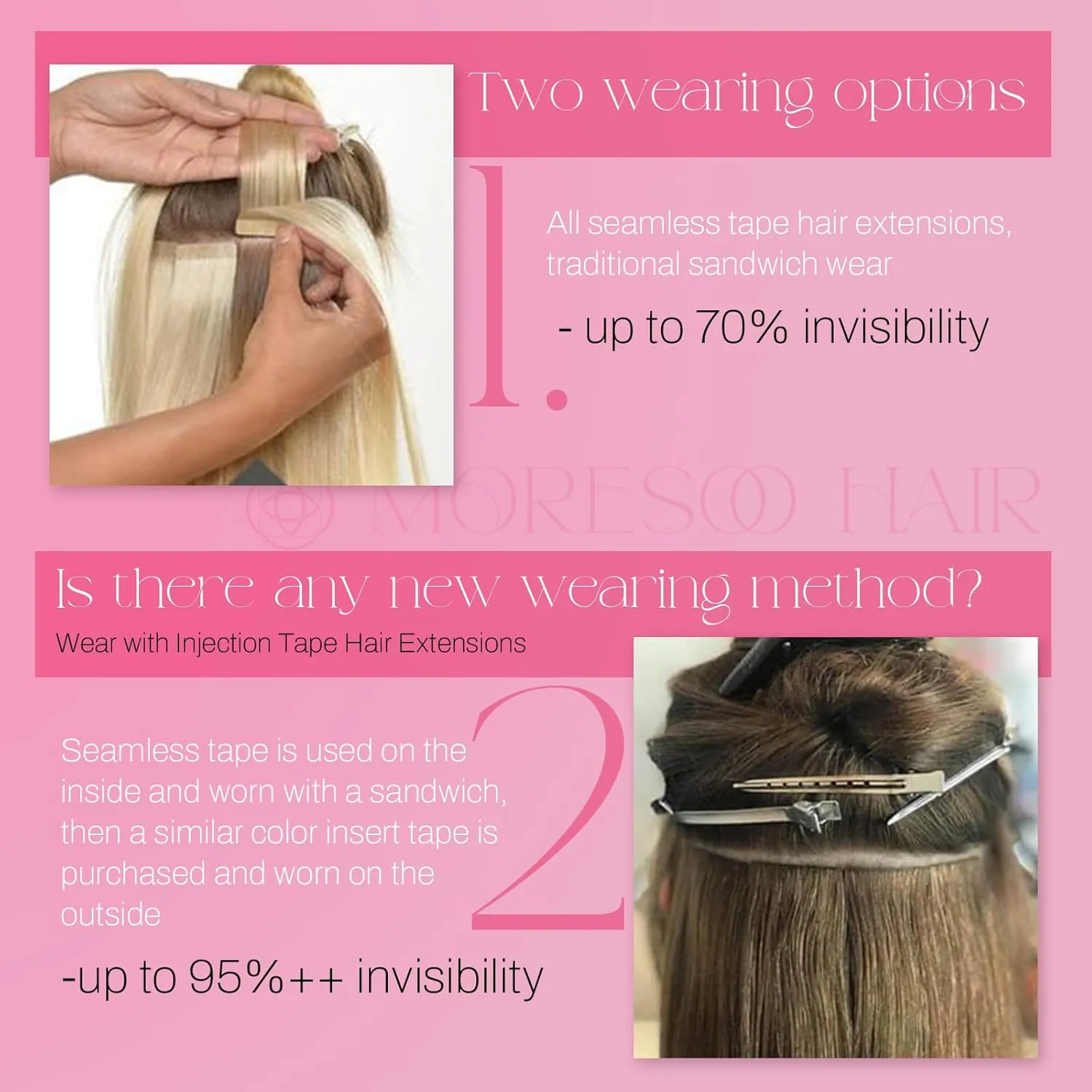 Moresoo Ombre Tape in Extensions Real Hair Blonde Hair Extensions Tape in Balayage Dark Brown to Medium Brown Mix with Blonde Tape in Hair Extensions Human Hair 20 Inch #4/6/613 20pcs 50g