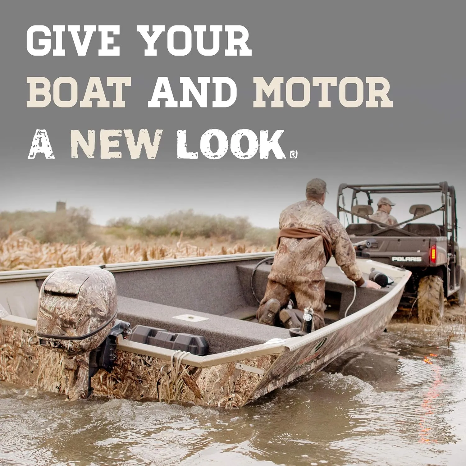 Mossy Oak Graphics Duck Blind Camo Transom Boat Wrap Kit - Easy to Install Vinyl Wrap with Matte Finish - 24" x 60" Kit