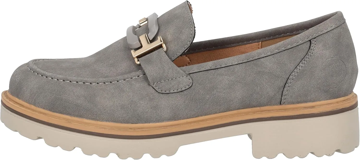 Mungrars Women's Moccasins - Elegant Slippers in Trendy Colours - Comfortable Loafers with Decorative Buckle - Fashionable Low Shoes