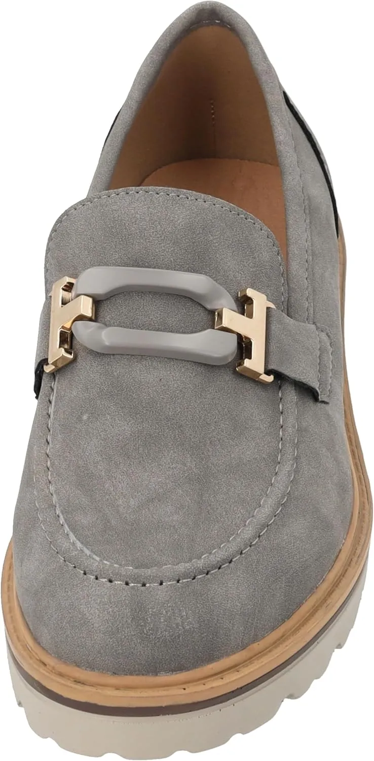 Mungrars Women's Moccasins - Elegant Slippers in Trendy Colours - Comfortable Loafers with Decorative Buckle - Fashionable Low Shoes
