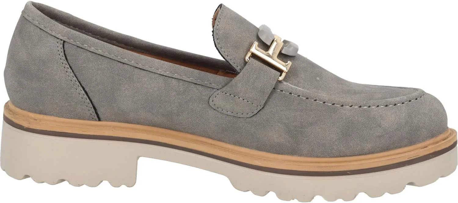 Mungrars Women's Moccasins - Elegant Slippers in Trendy Colours - Comfortable Loafers with Decorative Buckle - Fashionable Low Shoes