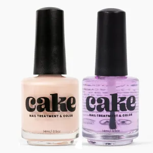 Nail Strengthener & Nail Polish Duo, Power Boost Nail Repair for Damaged Nails, Nail Hardener & Growth, Non Toxic, Professional Applicator Brush, Keratin Enriched (Amazing Grace) Cake Nails (1 fl oz)