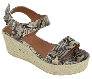 Natural Best variety Espadrilles Sole Soda Casual Trim Rubber Python-luthor) Wedge Military discount (6.5, Luthor Flatform Womens