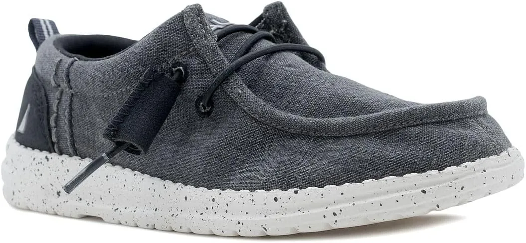 NAUTICA Kids Boys Youth Comfort Loafers, Lace-Up Boat Shoe, Lightweight Casual Stretch Sneaker-Little Kid/Big Kid Rushford