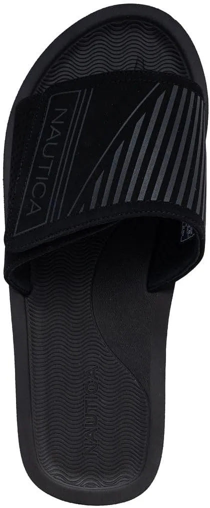 Nautica Men's Athletic Slide Sandal, Adjustable Straps, Comfort Slip-On (Regular & Wide Widths)