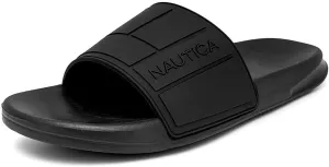 Nautica Men's Open Toe Slide Sandals - Comfortable Indoor & Outdoor Shower Slippers