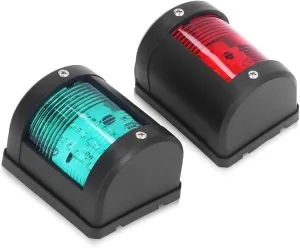 Navigation Lights, 2Pcs Boat Navigation Lights LED Starboard Green & Port Red with 112.5° Beam Angle IP54 Waterproof 2NM Marine Light for 12V 24VDC Boat