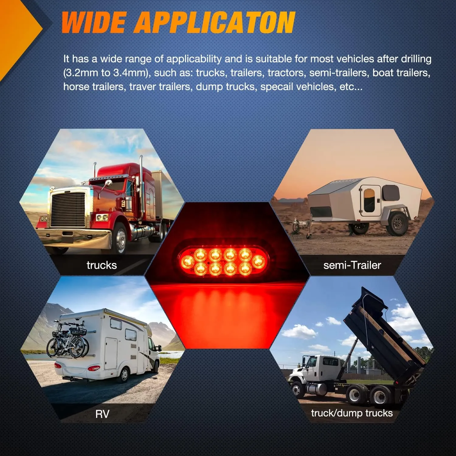 Nilight 6 Inch Oval Red LED Trailer Tail Light 4PCS 10LEDs Waterproof Stop Brake Turn Surface Mount Trailers Lights for Truck RV Boat Bus Lorry Camper Van Caravan