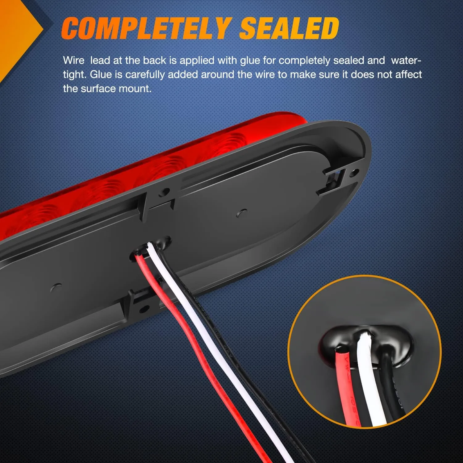 Nilight 6 Inch Oval Red LED Trailer Tail Light 4PCS 10LEDs Waterproof Stop Brake Turn Surface Mount Trailers Lights for Truck RV Boat Bus Lorry Camper Van Caravan