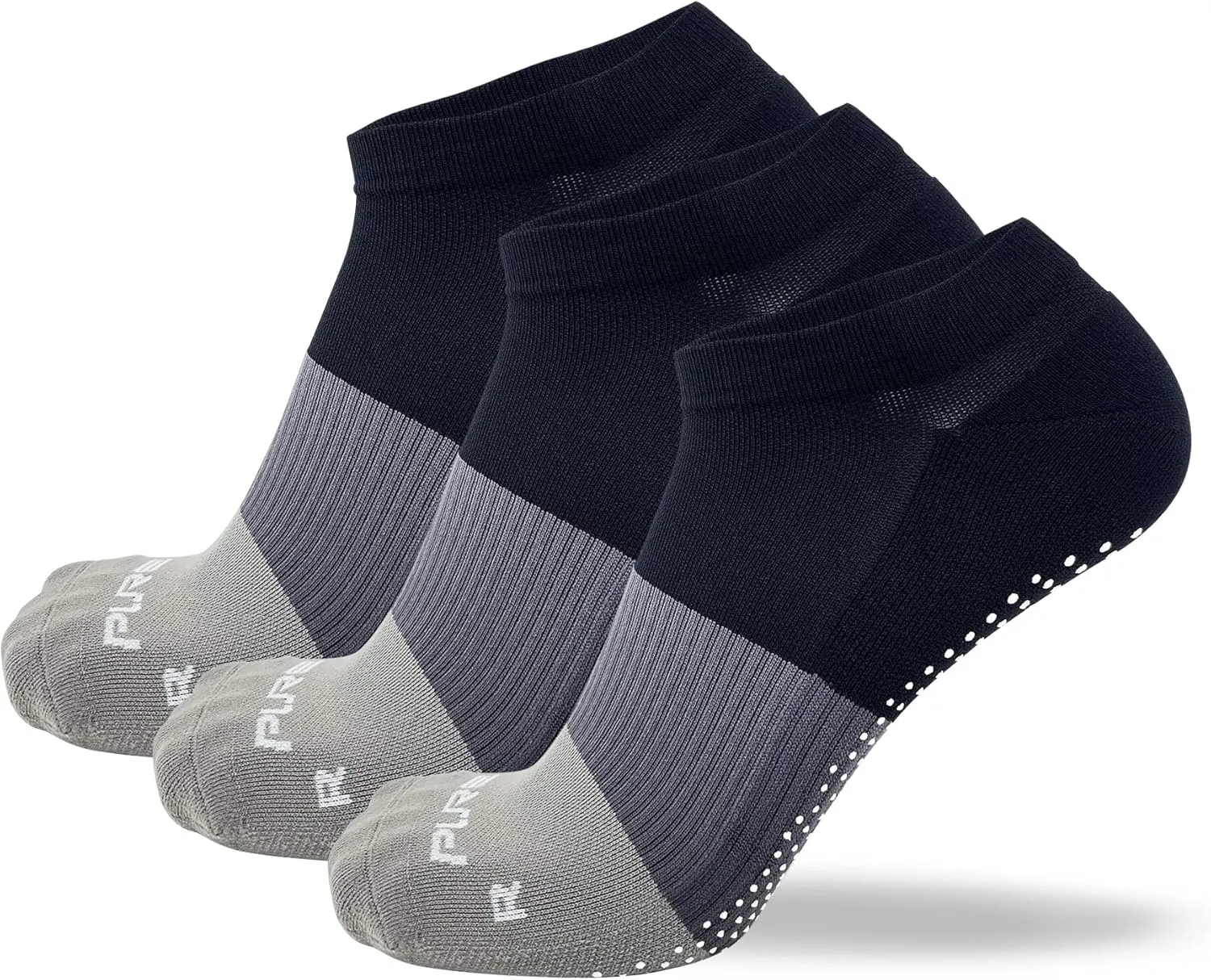 No Show Yoga Grip Socks - Grippy Non Slip Sock with Grips for Women Men Pilates
