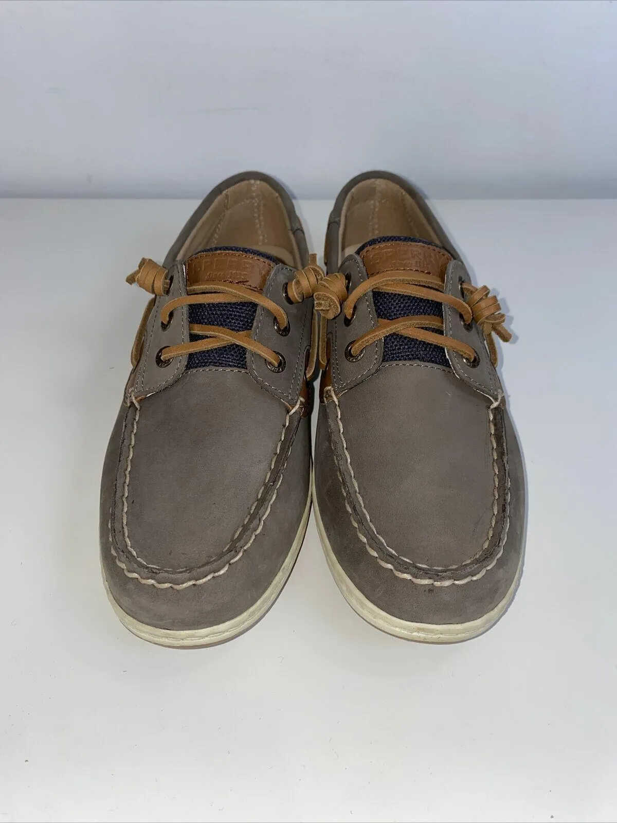 NWOB Sperry Women's Songfish Boat Shoe, Taupe Grey Size 10 - Like New