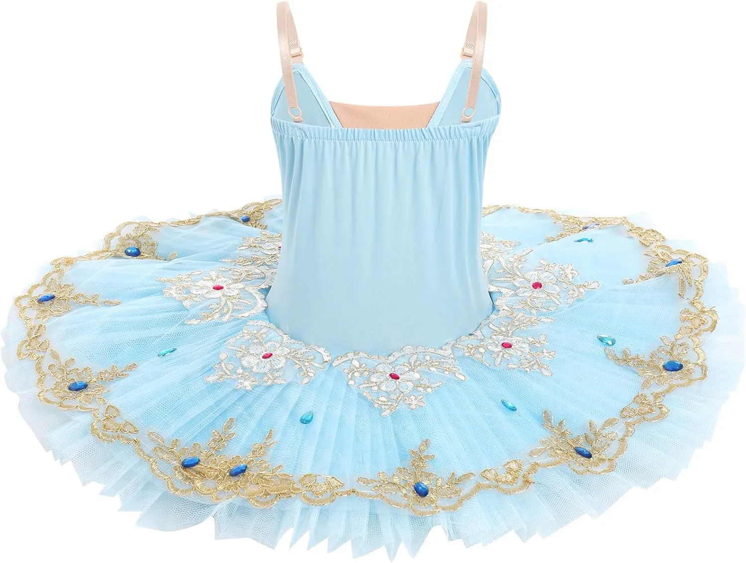 ODASDO Girls Ballet Dance Flat Tutu Pancake Dress Kids Professional Swan Lake Princess Platter Dress for Stage Performance