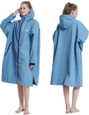 Oksun Oversized Waterproof Swim Parka: Windproof Warm Swimming Coat - Water Resistant Jacket - Thin Fleece Lined Surf Poncho
