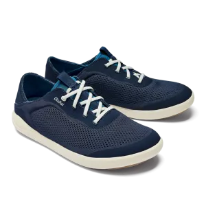 Olukai Mens Moku Pae Lace Up Shoe in Trench Blue/Off White