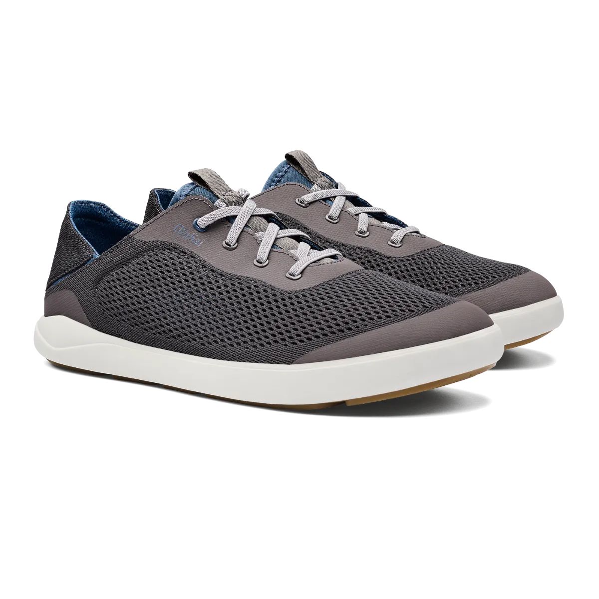 Olukai Pavement/Vintage Blue Moku Pae Men's Breathable Boat Shoes 10472-PVVN