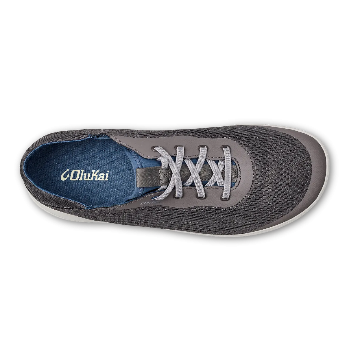 Olukai Pavement/Vintage Blue Moku Pae Men's Breathable Boat Shoes 10472-PVVN
