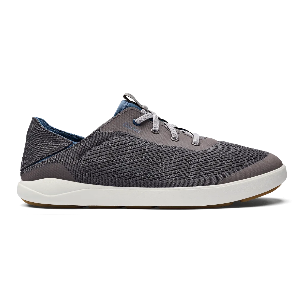 Olukai Pavement/Vintage Blue Moku Pae Men's Breathable Boat Shoes 10472-PVVN
