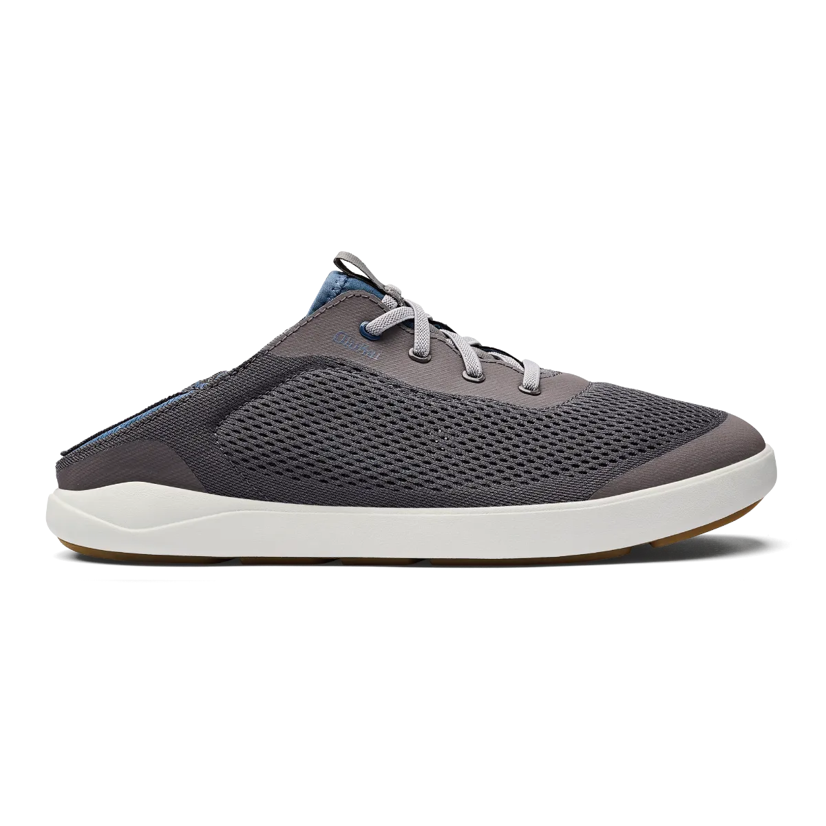 Olukai Pavement/Vintage Blue Moku Pae Men's Breathable Boat Shoes 10472-PVVN